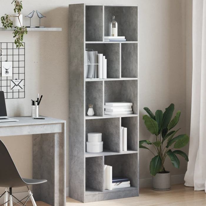 Libreria Grigio Cemento 57x28,5x174 cm in Legno Multistrato 847992