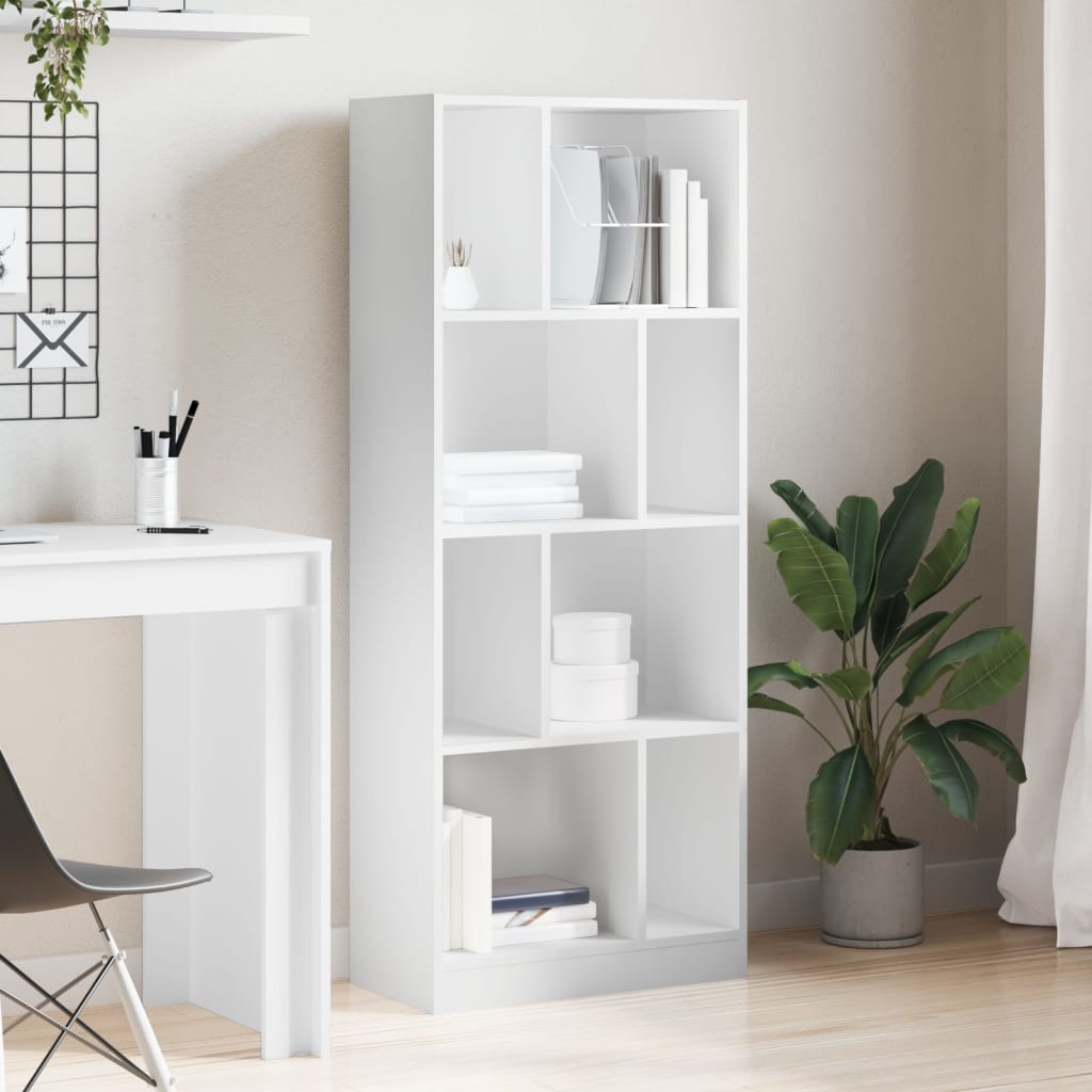 Libreria Bianca 57x28,5x141 cm in Legno Multistrato 847996