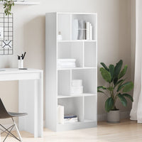 Libreria Bianca 57x28,5x141 cm in Legno Multistrato 847996