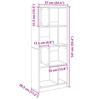 Libreria Bianca 57x28,5x141 cm in Legno Multistrato 847996