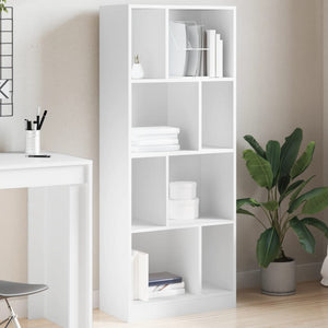 Libreria Bianca 57x28,5x141 cm in Legno Multistrato 847996