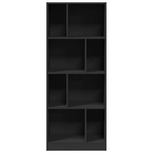 Libreria Nera 57x28,5x141 cm in Legno Multistrato 847997