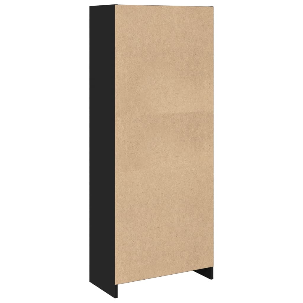 Libreria Nera 57x28,5x141 cm in Legno Multistrato 847997