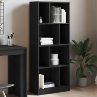 Libreria Nera 57x28,5x141 cm in Legno Multistrato 847997