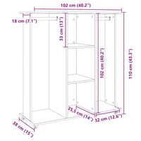 Armadio con Ruote Nero 102x38x110 cm in Legno Multistrato 848032