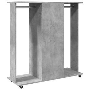 Armadio con Ruote Grigio Cemento 102x38x110cm Legno Multistrato 848034