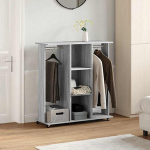 Armadio con Ruote Grigio Sonoma 102x38x110 cm Legno Multistrato 848036