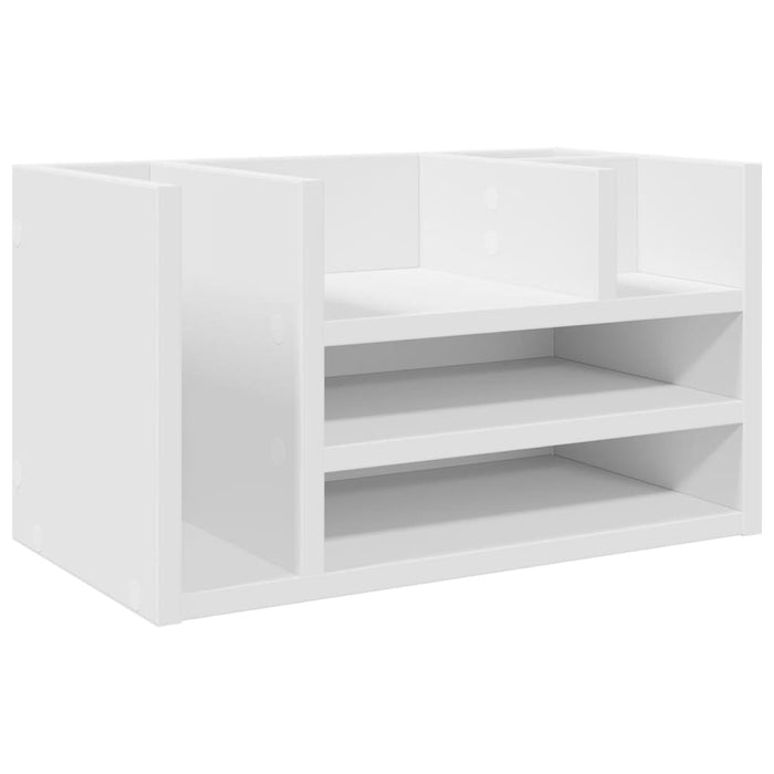 Organizer da Scrivania Bianco 44,5x24x25 cm Legno Multistrato 848038