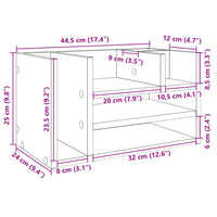 Organizer da Scrivania Bianco 44,5x24x25 cm Legno Multistrato 848038