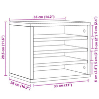 Organizer per la Scrivania Nero 36x26x29,5 cm in Multistrato 848046