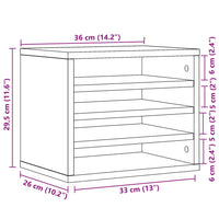 Organizer Scrivania Grigio Cemento 36x26x29,5 Legno Multistrato 848048