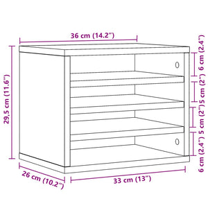 Organizer Scrivania Grigio Cemento 36x26x29,5 Legno Multistrato 848048