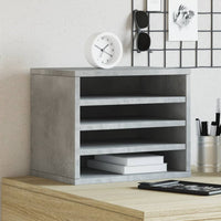 Organizer Scrivania Grigio Cemento 36x26x29,5 Legno Multistrato 848048