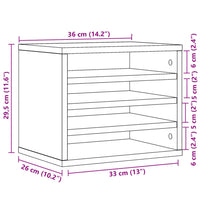 Organizer Scrivania Rovere Marrone 36x26x29,5 Legno Multistrato 848051