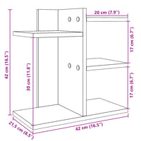 Organizer da Scrivania Bianco 42x21,5x42 cm Legno Multistrato 848066