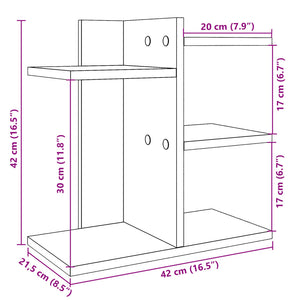 Organizer da Scrivania Bianco 42x21,5x42 cm Legno Multistrato 848066