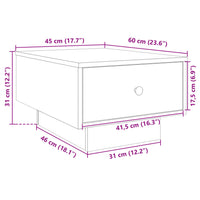 Tavolino da Salotto Bianco 60x45x31 cm in Legno Multistrato 848080