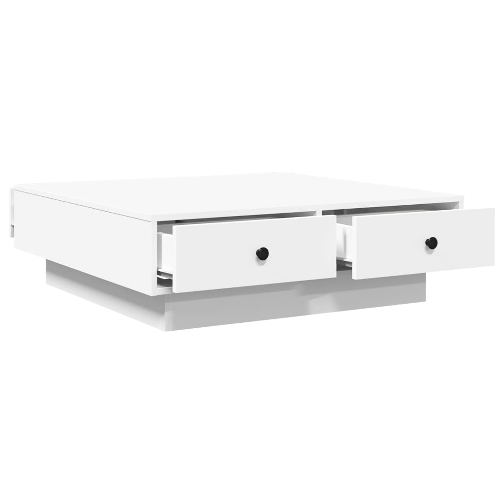 Tavolino da Salotto Bianco 90x90x28 cm in Truciolato 848087