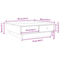 Tavolino da Salotto Nero 90x90x28 cm in Truciolato 848088