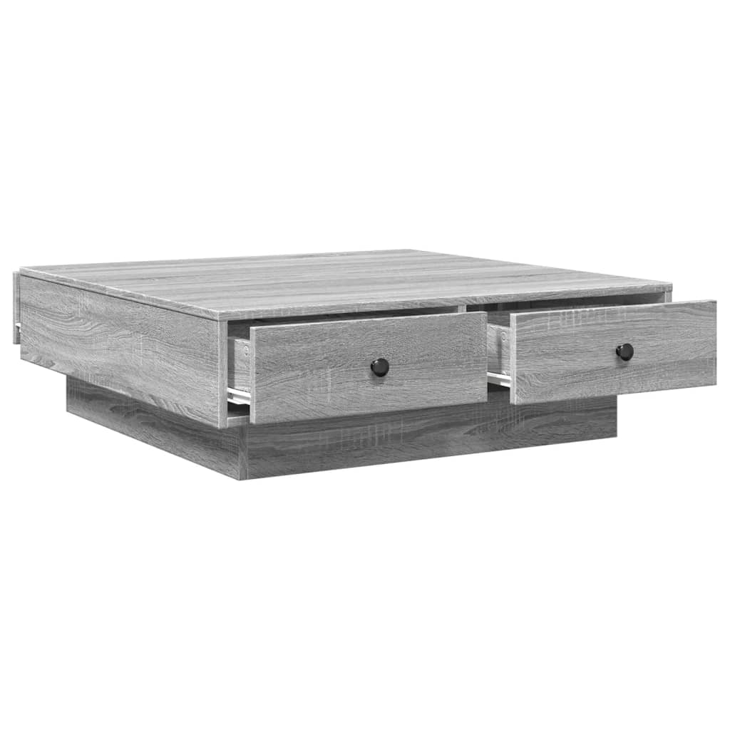 Tavolino da Salotto Grigio Sonoma 90x90x28 cm Legno Multistrato 848092