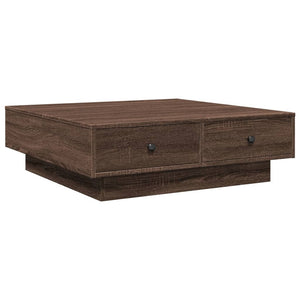 Tavolino da Salotto Rovere Marrone 90x90x28cm Legno Multistrato 848093