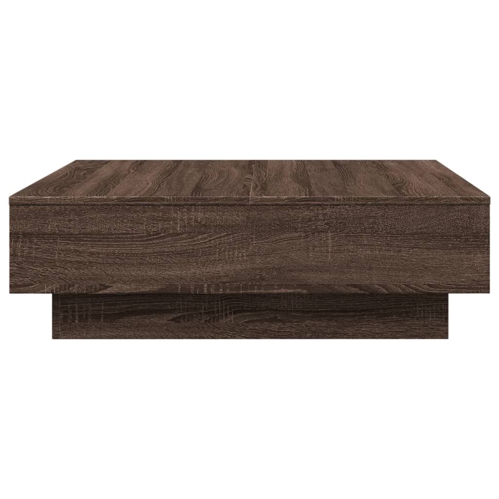 Tavolino da Salotto Rovere Marrone 90x90x28cm Legno Multistrato 848093