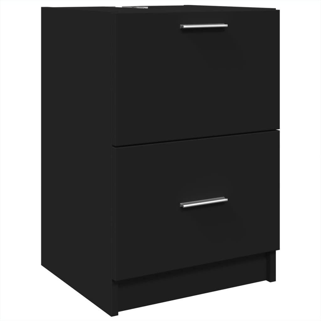 Mobile Lavabo Nero 80x33x60 cm in Legno Multistrato 848102