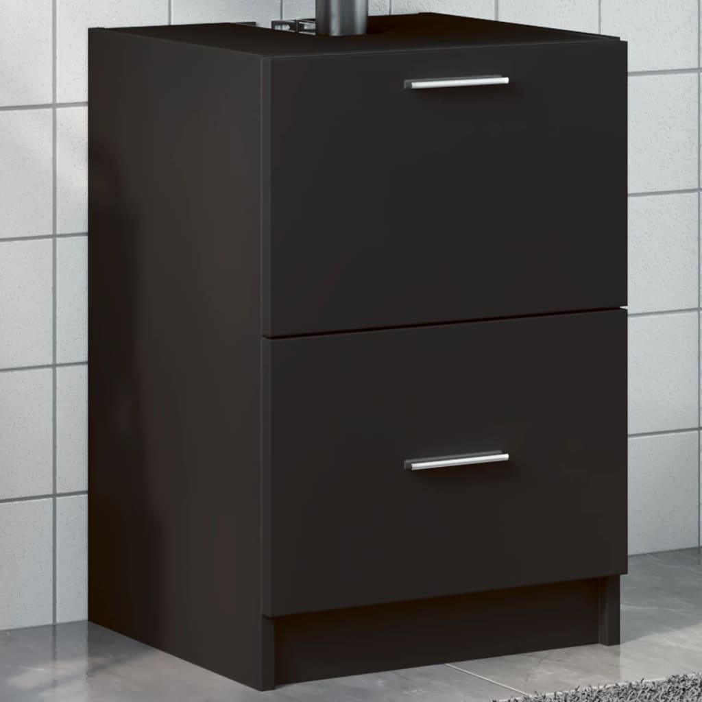 Mobile Lavabo Nero 80x33x60 cm in Legno Multistrato 848102