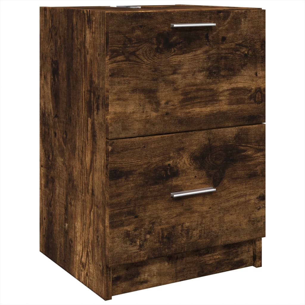 Mobile Lavabo Rovere Fumo 80x33x60 cm in Legno Multistrato 848105