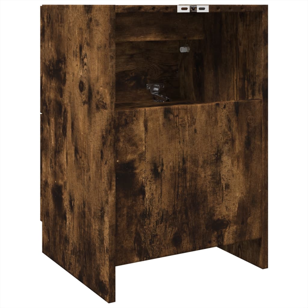 Mobile Lavabo Rovere Fumo 80x33x60 cm in Legno Multistrato 848105