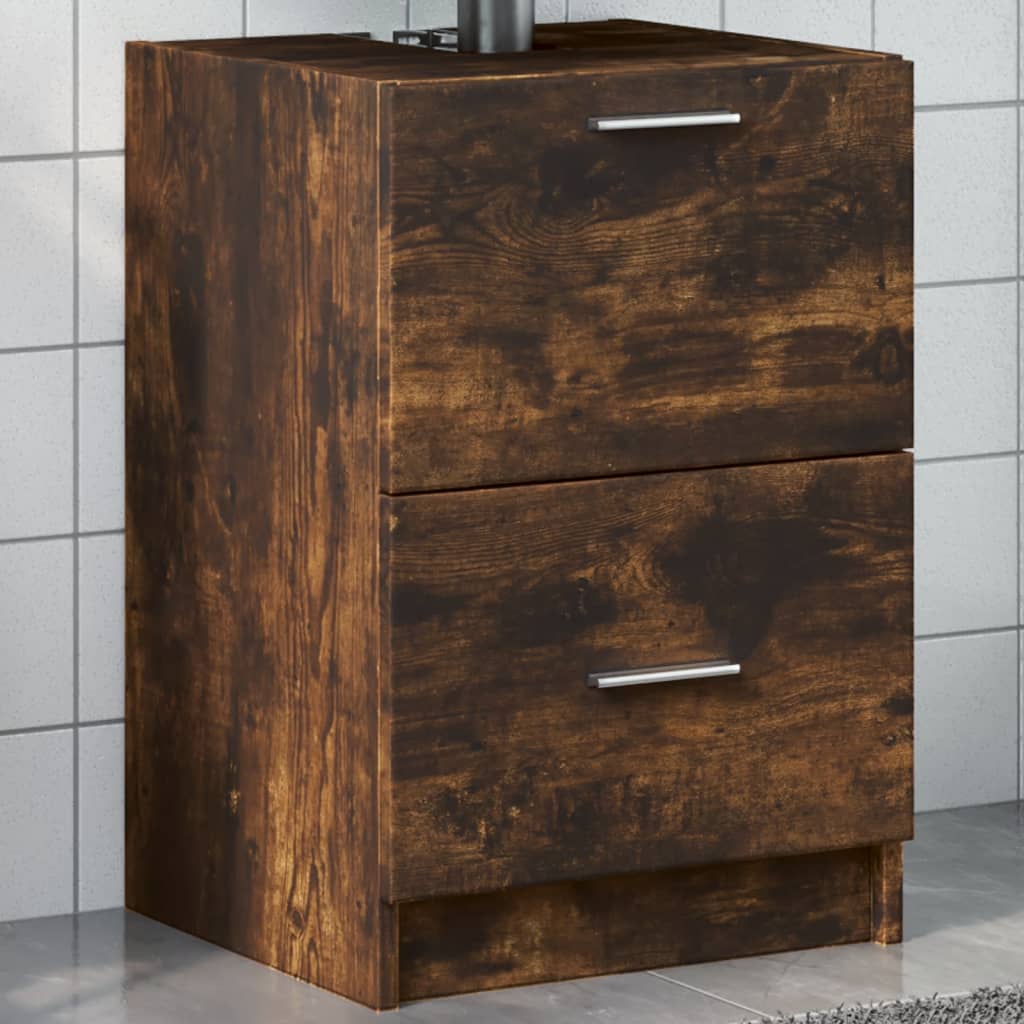 Mobile Lavabo Rovere Fumo 80x33x60 cm in Legno Multistrato 848105