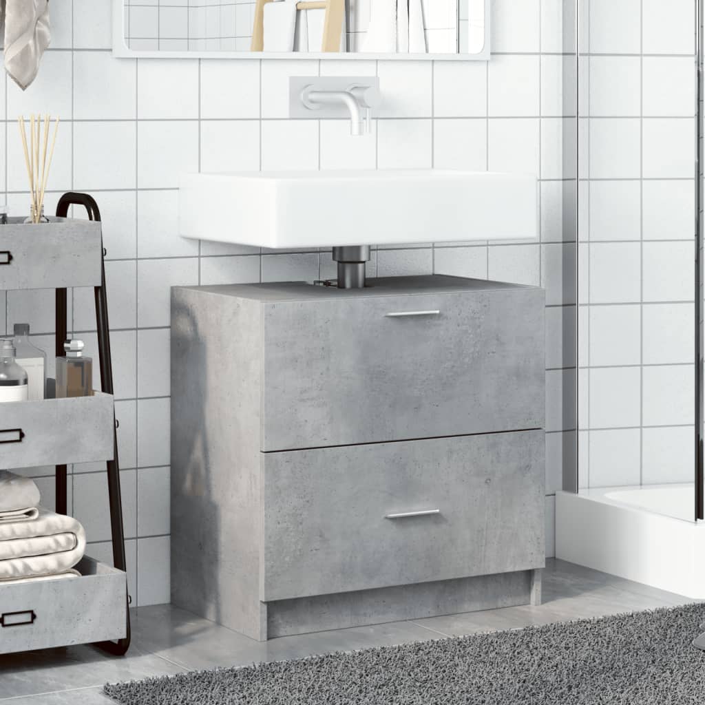 Mobile Lavabo Grigio Cemento 59x37x59 cm in Truciolare 848111