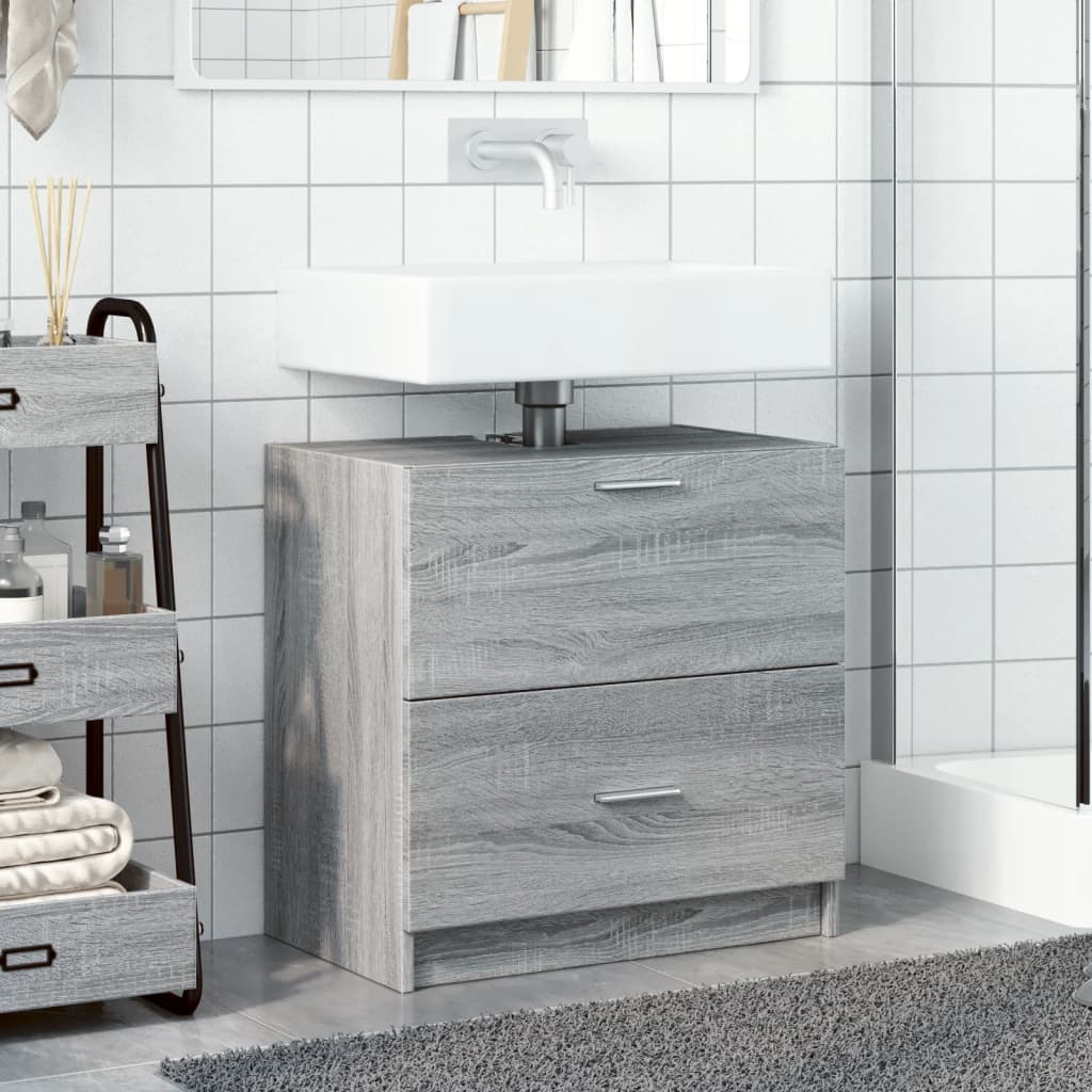 Mobile Lavabo Grigio Sonoma 59x37x59 cm in Truciolare 848113