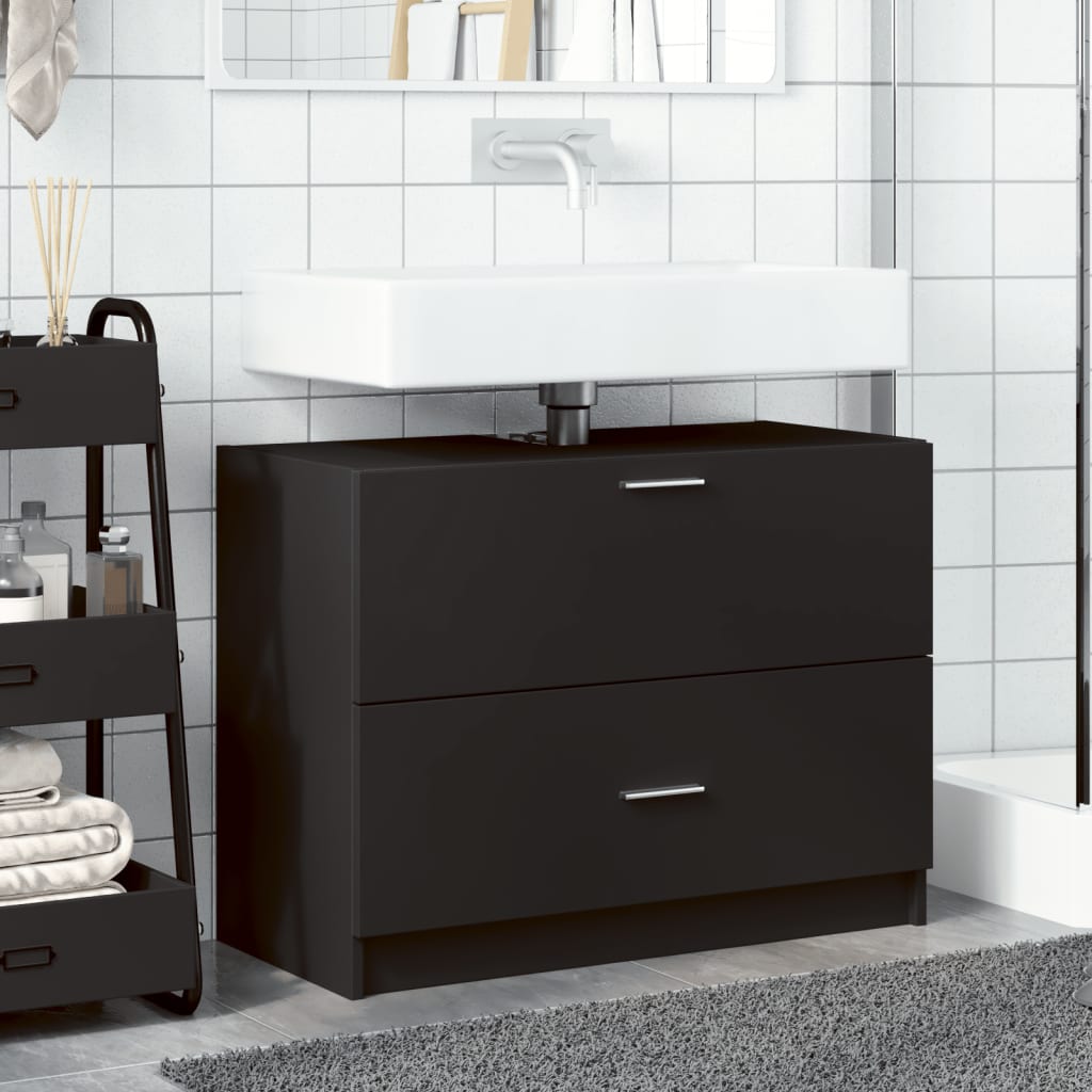 Mobile Lavabo Nero 78x37x59 cm in Truciolare 848116