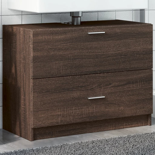 Mobile Lavabo Rovere Fumo 78x37x59 cm in Truciolare 848121