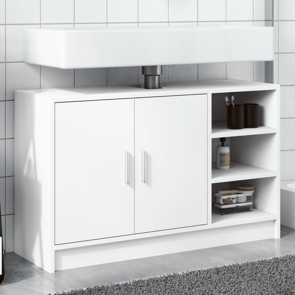 Mobile Lavabo Bianco 90x29x55 cm in Truciolato 848122