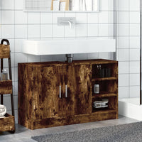 Mobile Lavabo Rovere Fumo 90x29x55 cm in Truciolare 848126