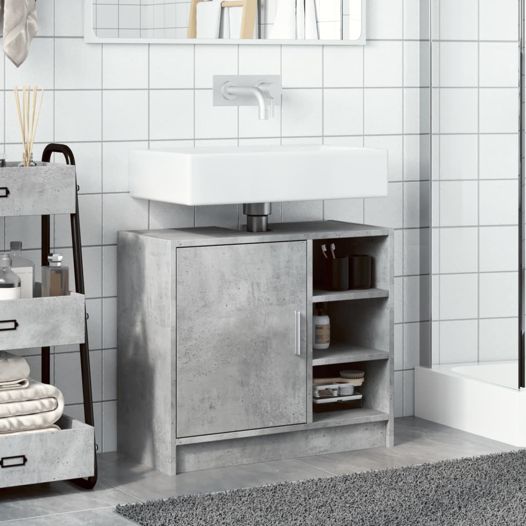 Mobile Lavabo Grigio Cemento 63x29x55 cm in Legno Multistrato 848132