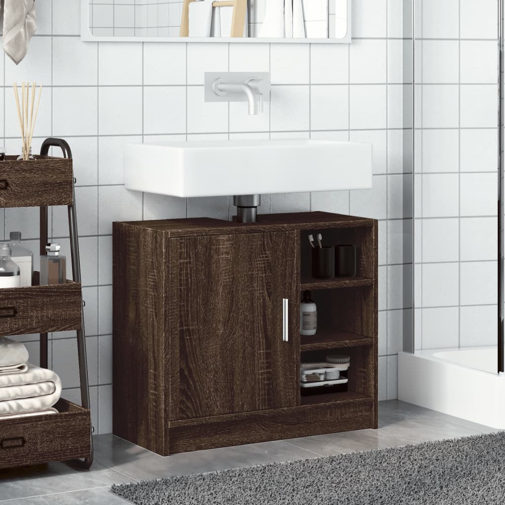 Mobile Lavabo Rovere Fumo 63x29x55 cm in Truciolare 848135