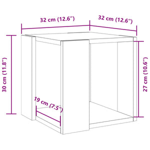 Tavolino da Salotto Nero 32x32x30 cm in Legno Multistrato 848144