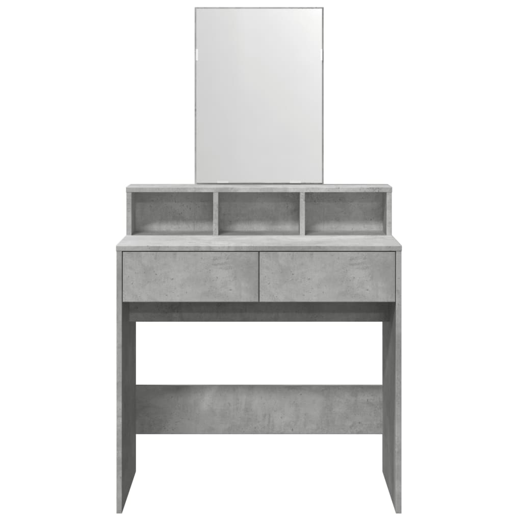 Toeletta con Specchio Grigio Cemento 80x41x144,5 cm 848174