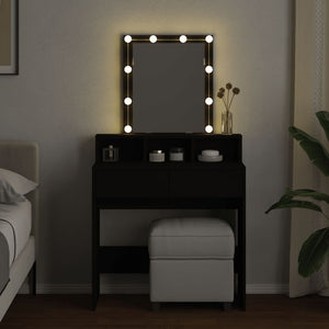 Toeletta con LED Nera 80x41x144,5 cm 848179