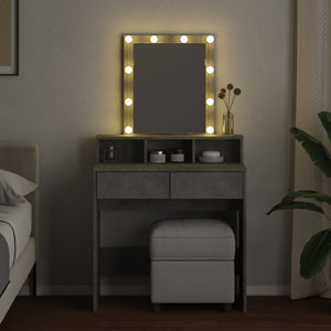 Toeletta con LED Grigio Cemento 80x41x144,5 cm 848181