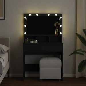 Toeletta con LED Nera 80x41x134,5 cm 848186