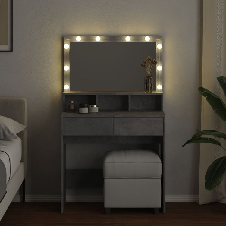 Toeletta con LED Grigio Cemento 80x41x134,5 cm 848188