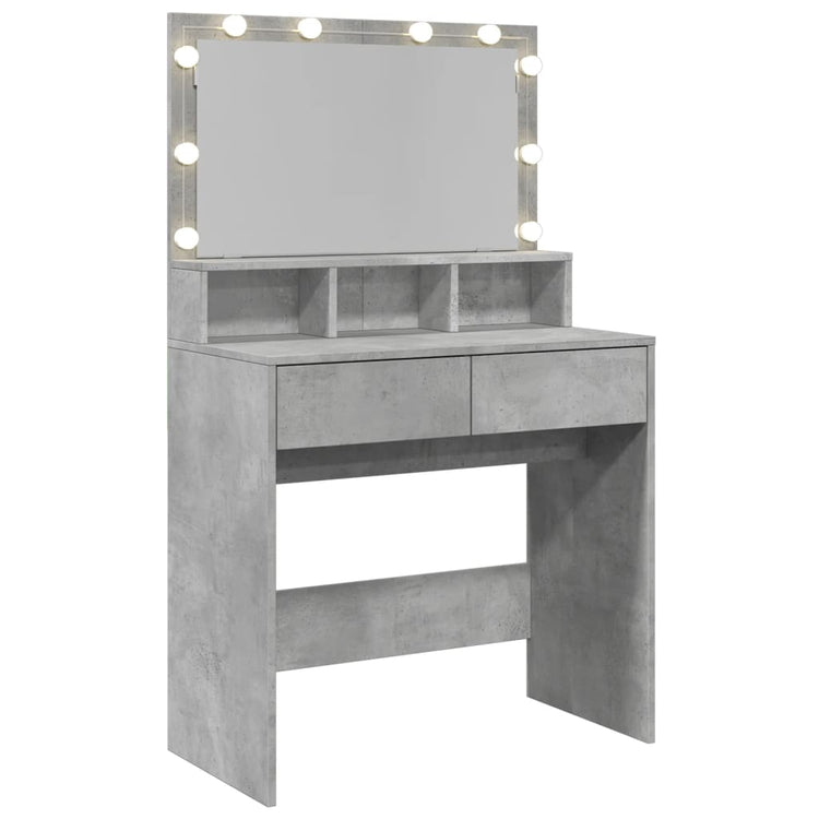 Toeletta con LED Grigio Cemento 80x41x134,5 cm 848188