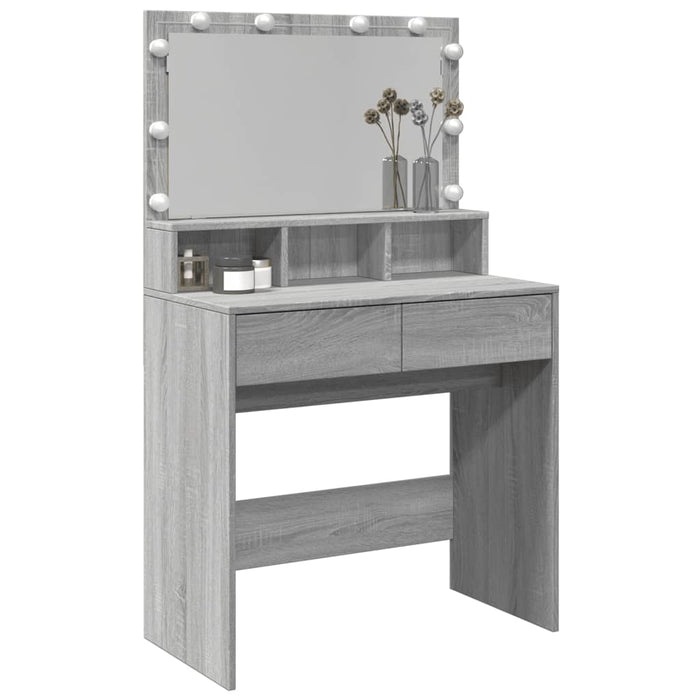 Toeletta con LED Grigio Sonoma 80x41x134,5 cm 848190