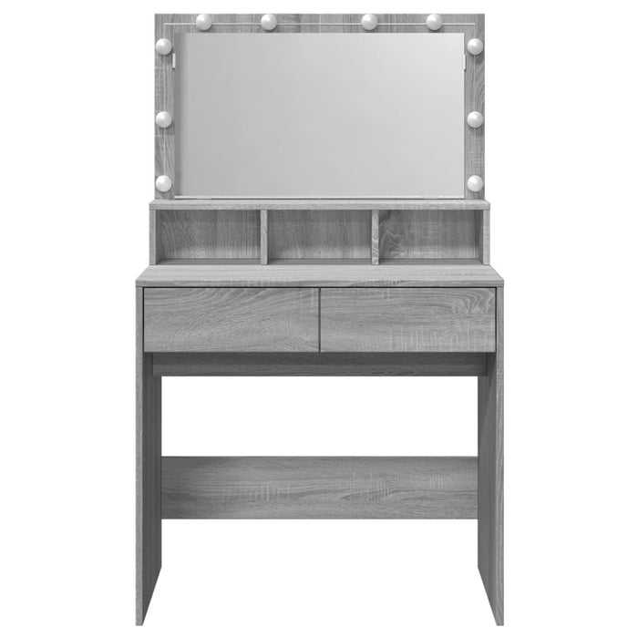 Toeletta con LED Grigio Sonoma 80x41x134,5 cm 848190