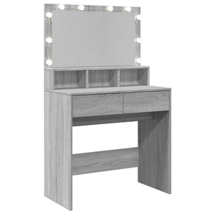 Toeletta con LED Grigio Sonoma 80x41x134,5 cm 848190