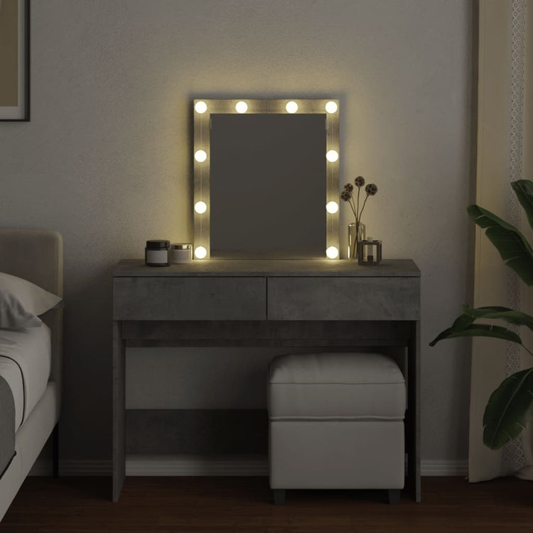 Toeletta con LED Grigio Cemento 100x40x130 cm 848195